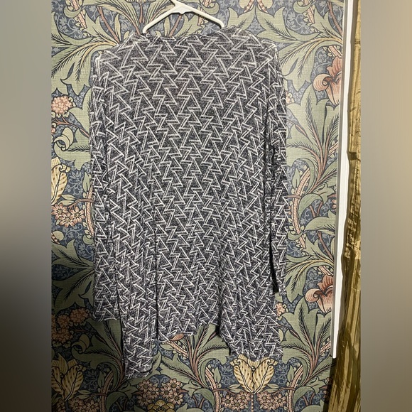 H&m black white xs open front cardigan triangles zig zag chevron - Picture 3 of 7